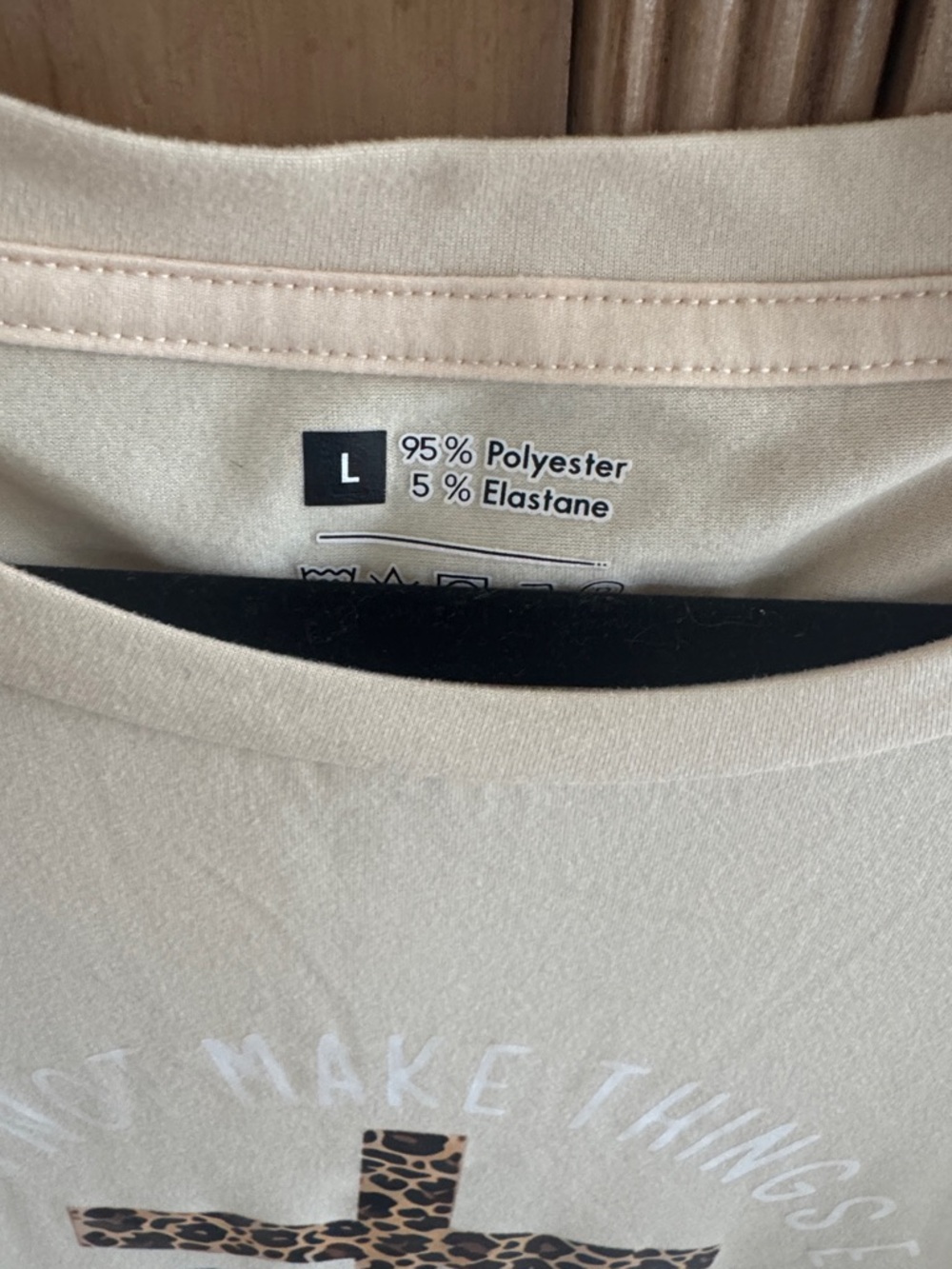 Faith Graphic Long Sleeve Top - Cream with Leopard Cross never worn, too big - Picture 3 of 3